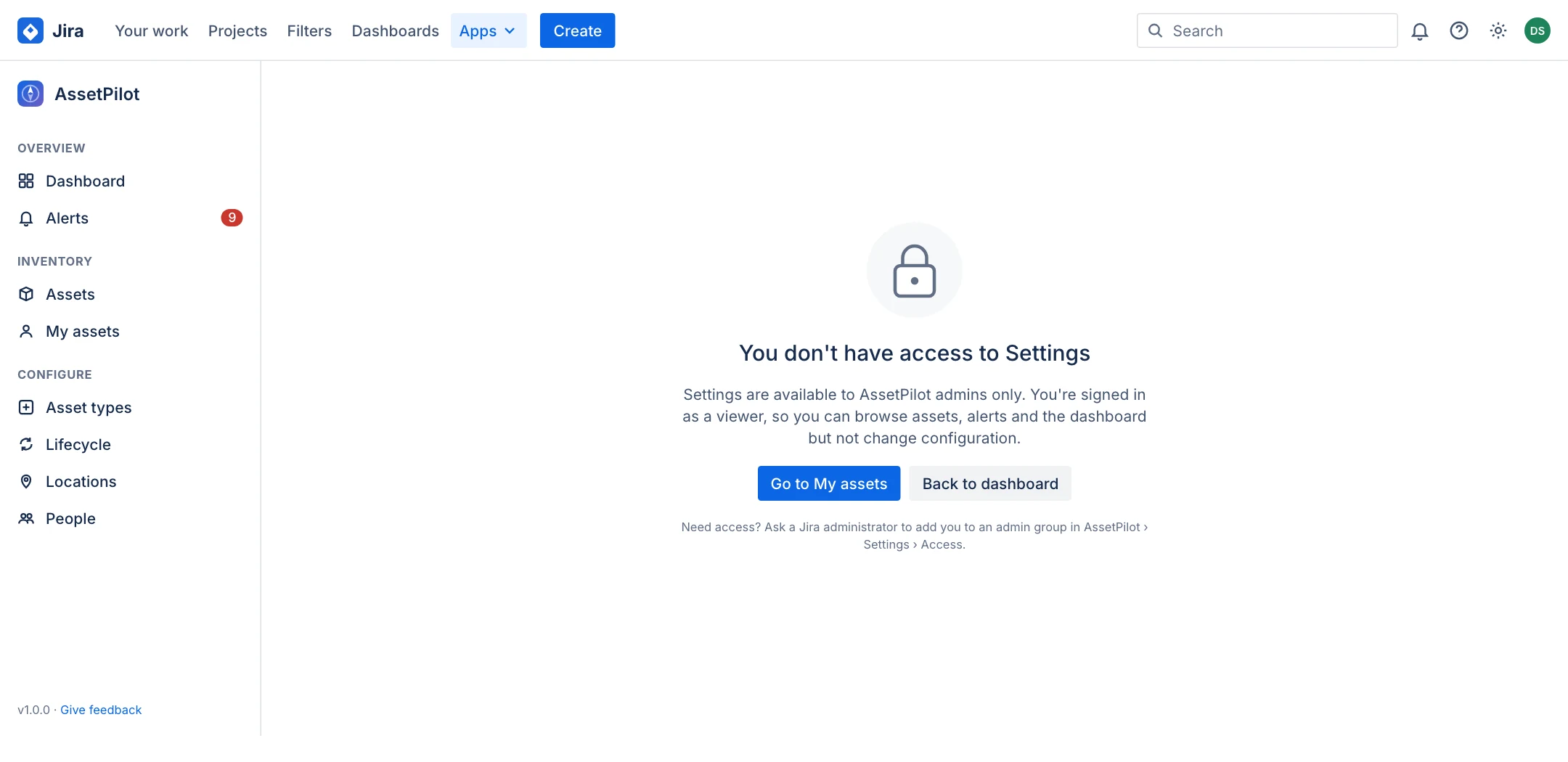 You don't have access to Settings page for a viewer